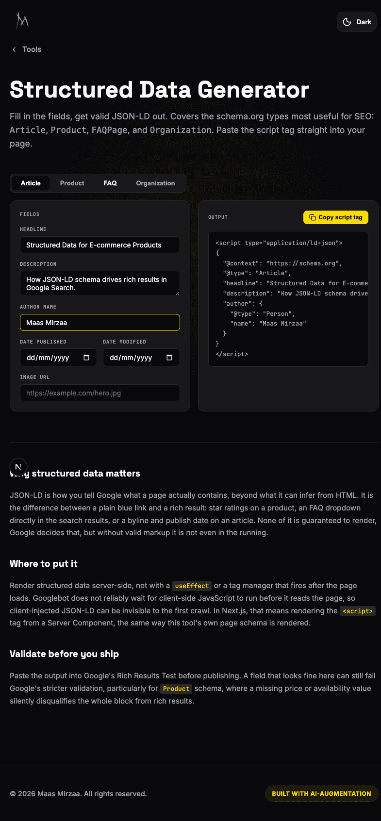 structured data generator